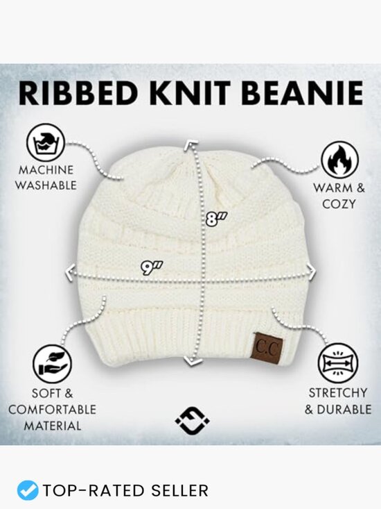 Slouchy Knit Beanie Unisex Winter Hat Soft Warm Skull Cap Cozy Outdoor main image 7